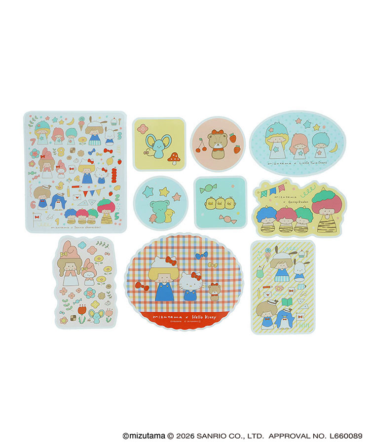 mizutama×Sanrio charactersケース入りステッカーセット