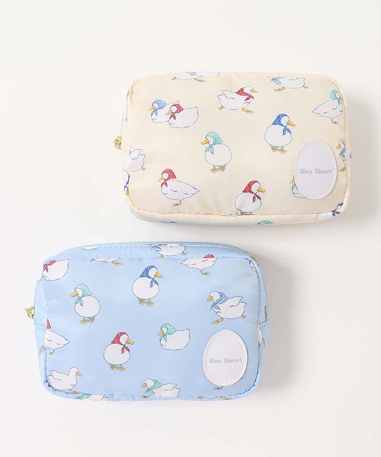 おさんぽダックサテンボックスポーチ