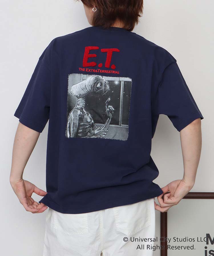 ET モノクロプリントTシャツ