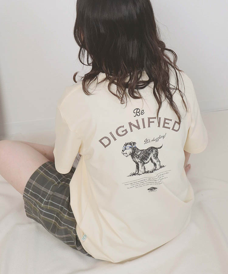 dogイラストプリントTシャツ
