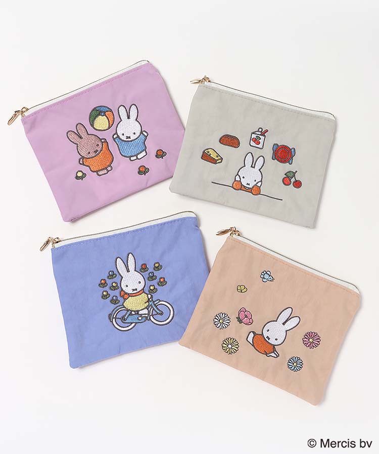 BRUNA MOTIF EMBROIDERYミニフラットポーチ