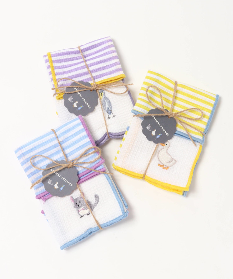 アニマル刺繍ディッシュクロス