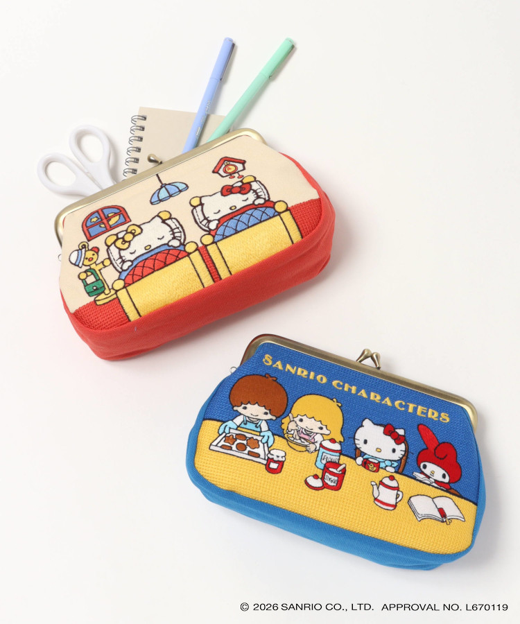サンリオキャラクターズたたみ刺繍がま口ポーチ