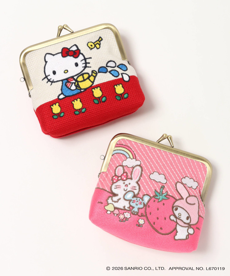 サンリオキャラクターズたたみ刺繍ミニがま口ポーチ