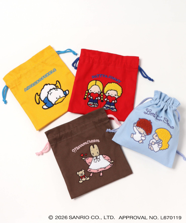 【WEB予約 8/8～順次発送】レトロサンリオキャラクターズ サガラ刺繍巾着