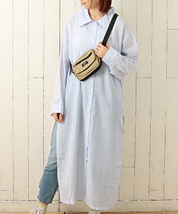 Sale ストライプシャツワンピース ベージュ All Bleu Bleuet ブルーブルーエ