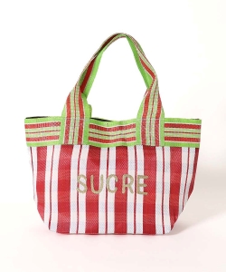 BABYLビニールバッグ 刺繍ロゴビニールトート バッグ BAG 雑材バッグ 雑材 ストロー