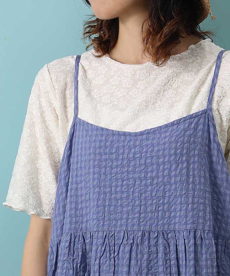 フラワーシアークルーネックTシャツ Tシャツ 半袖カットソー