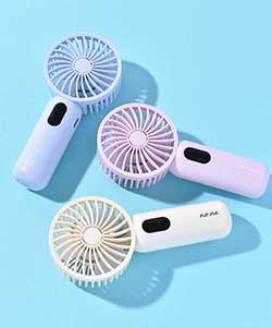 手動ハンドル式ハンディ扇風機電池不要キャンディピンク水色ブルーリボンぐるぐるかわ 手動ハンドル式ハンディ扇風機電池不要キャンディピンク水色