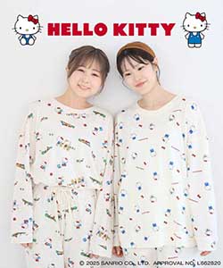 ハローキティワッフルルームウェア上下セット ハローキティ
